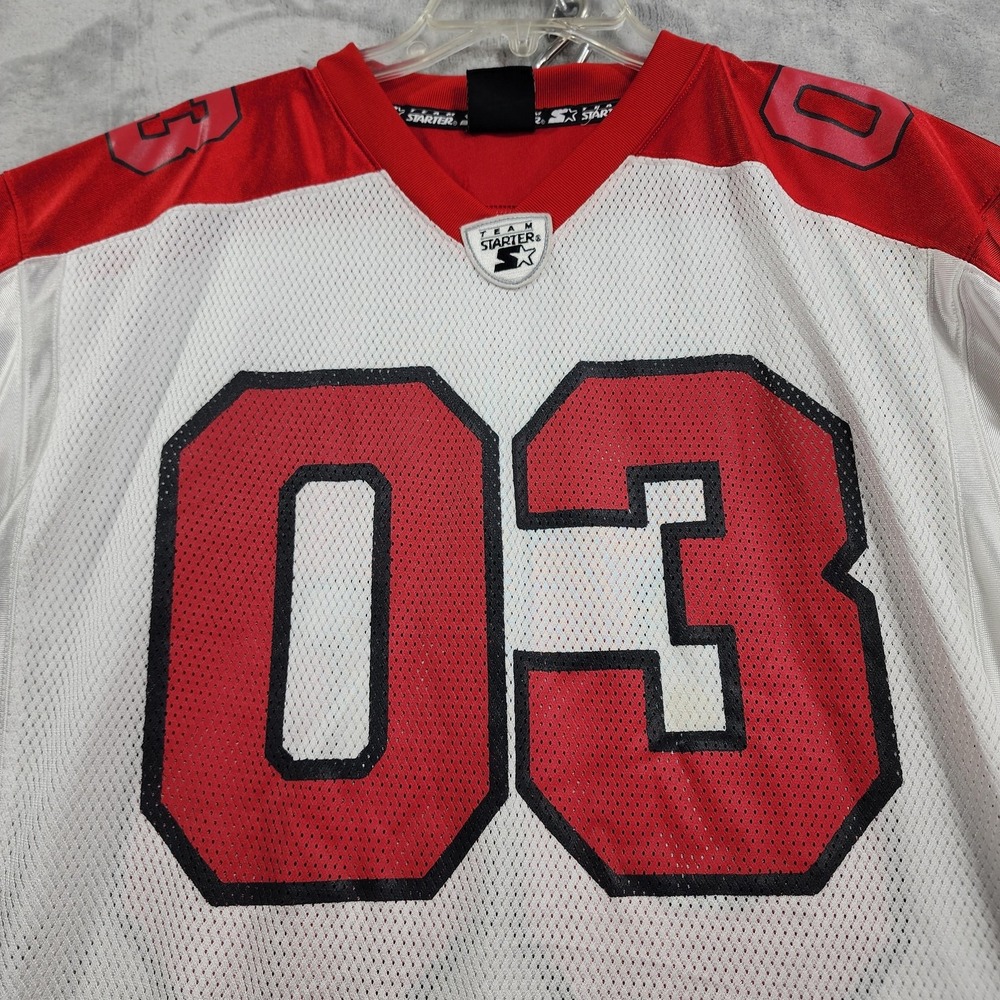 Ohio State Buckeyes Jersey Mens L White Red NCAA Football Starter 03 Graphic 90s - Picture 4 of 10